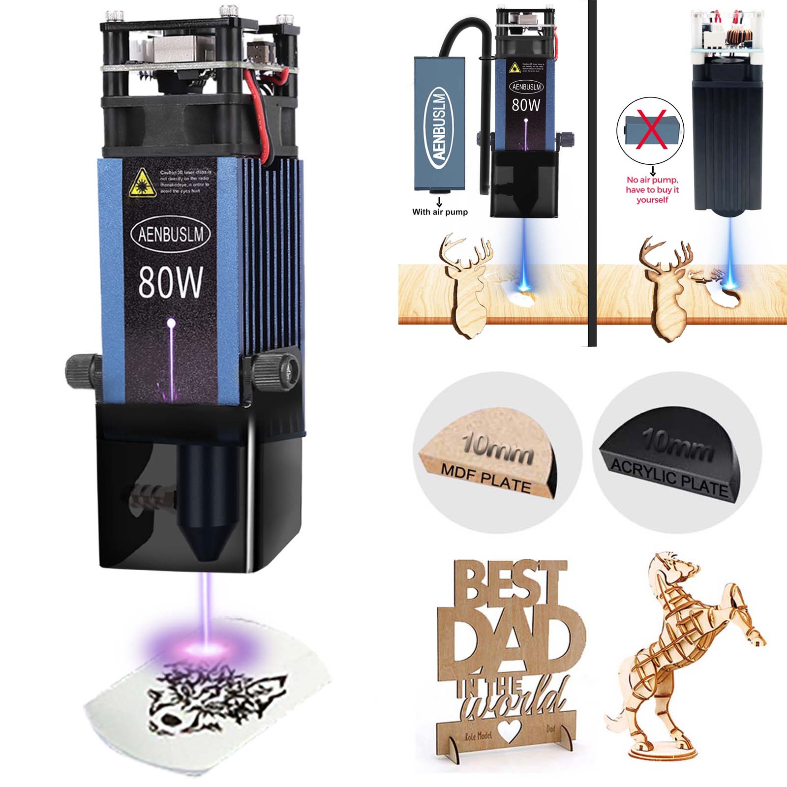Metal Laser Cutter Head - AENBUSLM 40W 80W Moduł cięcia laserowego