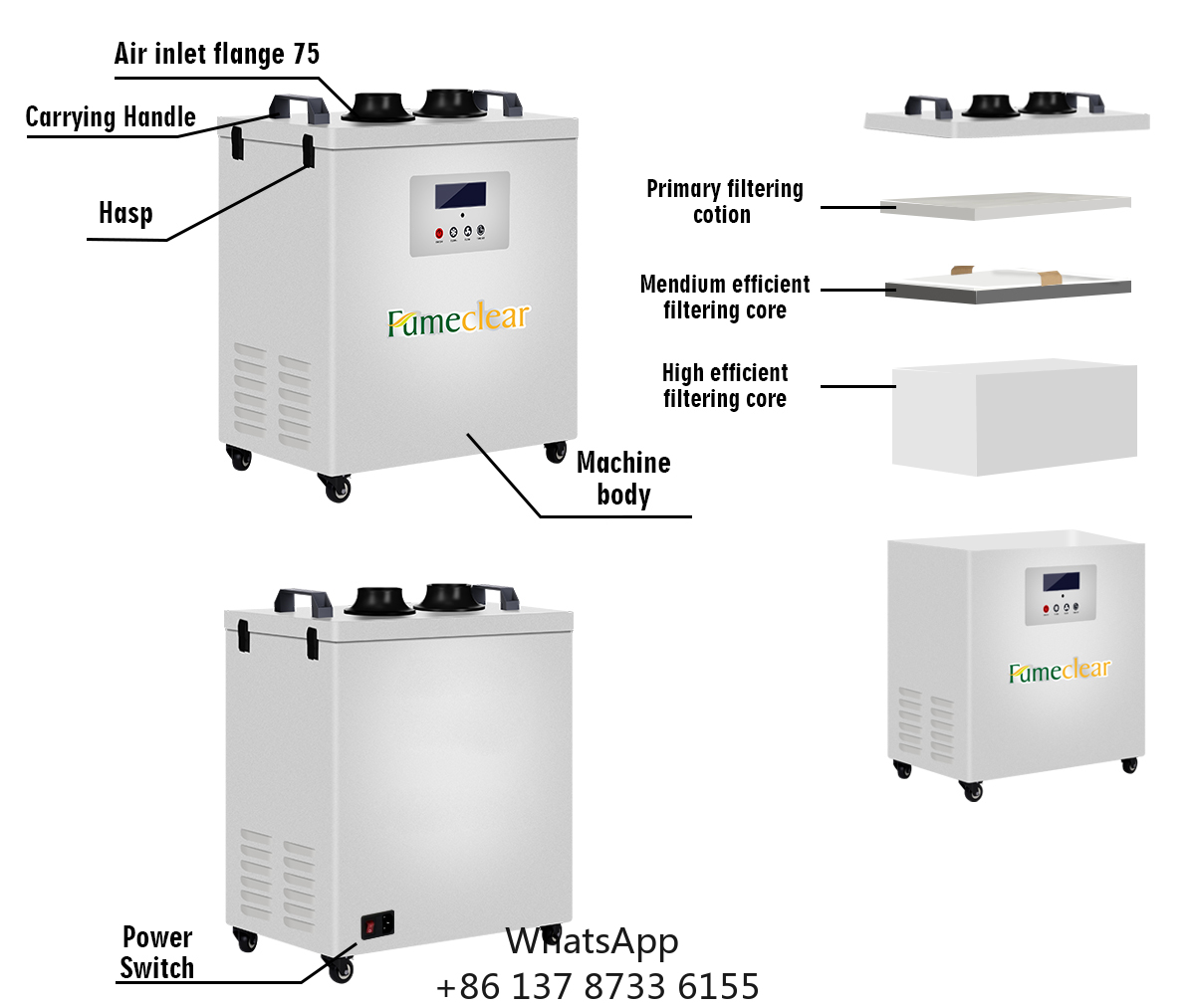 Industrial Laser Fume Extractor - Przenośny odsysacz dymu z certyfikatem CE