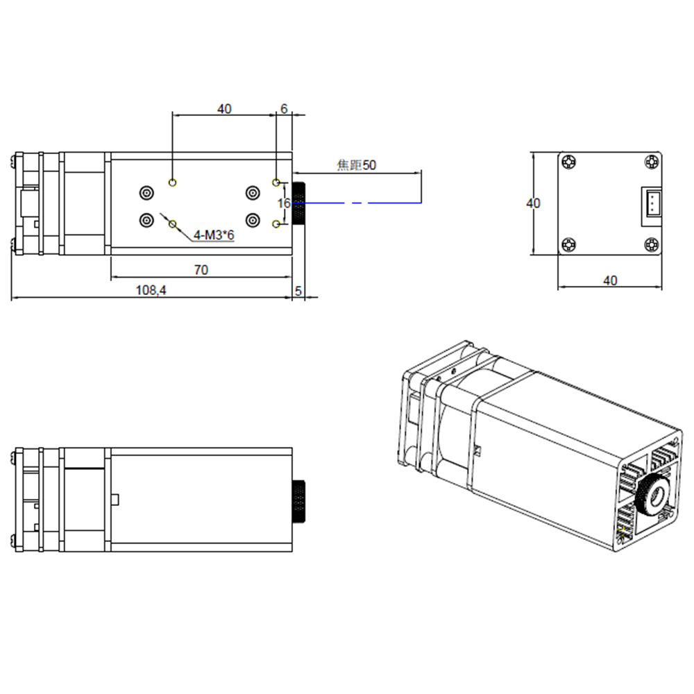 Twotrees 80W głowica laserowa  – Metal Laser Cutter Head recenzja i cena